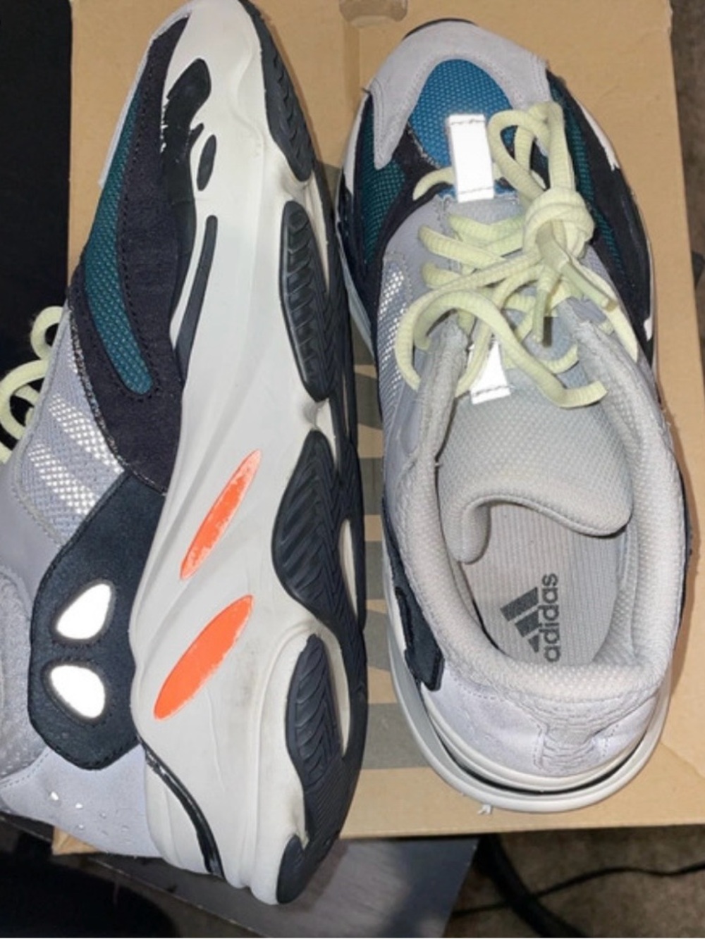 Yeezy Kids Sneakers in Gray, Blue, Black & Cream - Picture 5 of 12